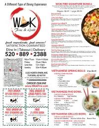 Delivery Menu