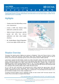 Highlights Situation Overview