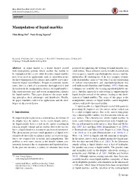 Manipulation of Liquid Marbles