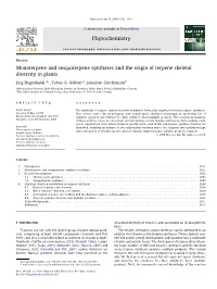 Monoterpene and Sesquiterpene Synthases and the Origin of Terpene Skeletal Diversity in Plants