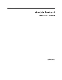 Mumble Protocol Release 1.2.5-Alpha