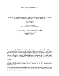Nber Working Paper Series a Theory of Aggregate