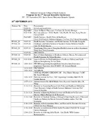 Program of the 4Th Scientific Conference