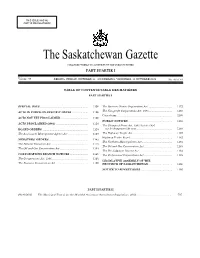 Sask Gazette, Part I, Oct 11, 2002