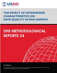The Effect of Interviewer Characteristics on Data Quality in DHS Surveys
