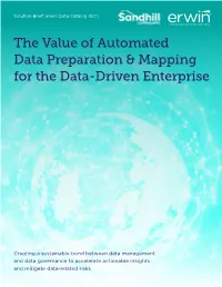 The Value of Automated Data Preparation & Mapping for the Data