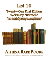 Twenty-One First Edition Works by Nietzsche