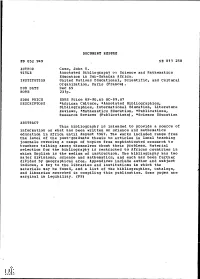 Annotated Bibliography on Science and Mathematics Education in Sub-Saharan Africa