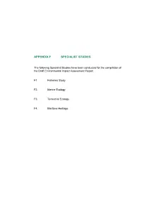 Appendix F Specialist Studies