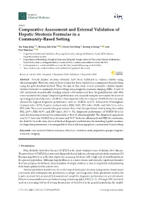 Comparative Assessment and External Validation of Hepatic Steatosis Formulae in a Community-Based Setting