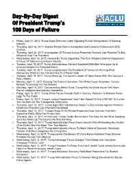 Day-By-Day Digest of President Trump's 100 Days of Failure