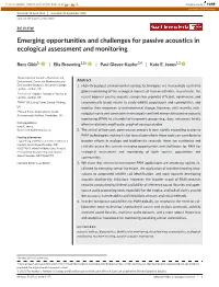 Emerging Opportunities and Challenges for Passive Acoustics in Ecological Assessment and Monitoring
