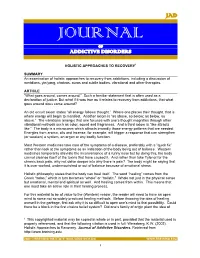 Holistic Approaches to Recovery1