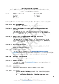 NUTHURST PARISH COUNCIL Minutes of the Parish Councils Open Spaces & General Maintenance Committee Meeting, Held on 8Th July 2021, Commencing 8.21Pm