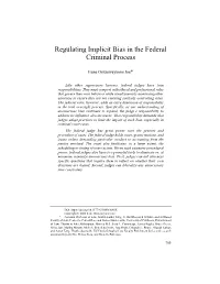 Regulating Implicit Bias in the Federal Criminal Process