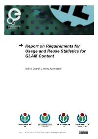 Report on Requirements for Usage and Reuse Statistics for GLAM Content
