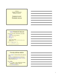 Tuple Relational Calculus Formula Defines Relation