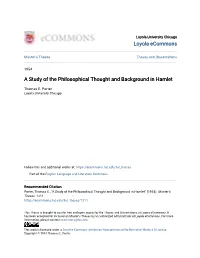 A Study of the Philosophical Thought and Background in Hamlet