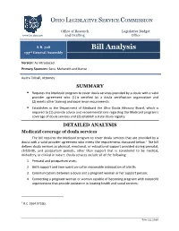 Bill Analysis 133Rd General Assembly Click Here for S.B