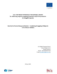 CALL for PROJECT PROPOSALS for NATIONAL GRANTS for Addressing Migrant Smuggling Prevention And/Or the Protection of Smuggled Migrants