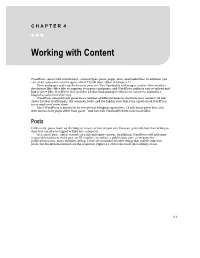 Chapter 4 Working with Content