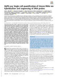 Hypr-Seq: Single-Cell Quantification of Chosen Rnas Via Hybridization and Sequencing of DNA Probes