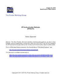 IPP Authentication Methods V1.0