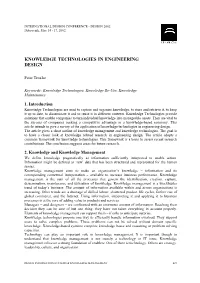 Knowledge Technologies in Engineering Design