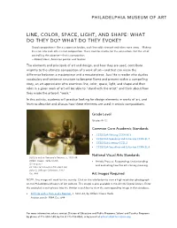 Line, Color, Space, Light, and Shape: What Do They Do? What Do They Evoke?