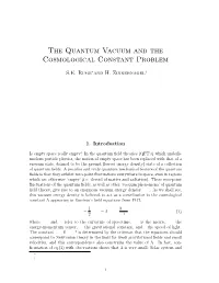The Quantum Vacuum and the Cosmological Constant Problem