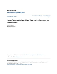 A New Theory on the Experience and Ethics of Humor