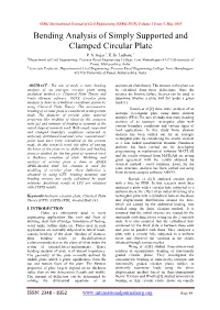 Bending Analysis of Simply Supported and Clamped Circular Plate P