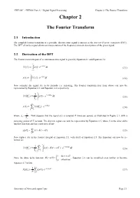 Chapter 2: the Fourier Transform Chapter 2