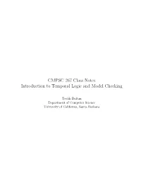 CMPSC 267 Class Notes Introduction to Temporal Logic and Model Checking