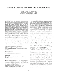 Detecting Cacheable Data to Remove Bloat