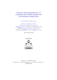 Frequency-Domain Identification of Continuous-Time ARMA Models