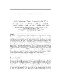 High-Performance Tensor Contractions for Gpus
