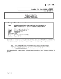 Iso/Iec Jtc1/Sc2/Wg2 N 3936 L2/10-385