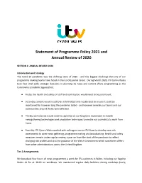 ITV Cymru Wales Statement of Programme Policy 2021 And
