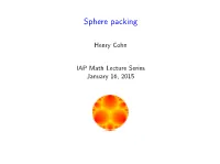 Sphere Packing
