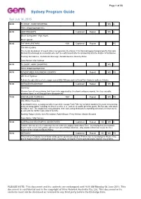 Sydney Program Guide