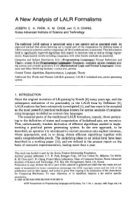 A New Analysis of LALR Formalisms