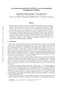 An Unsupervised Method for OCR Post-Correction and Spelling
