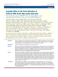 Copeptin Helps in the Early Detection of Patients with Acute Myocardial