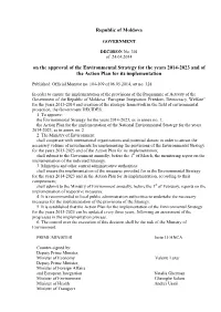Environmental Strategy for the Years 2014-2023 and of the Action Plan for Its Implementation
