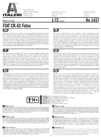FIAT CR.42 Falco EN FR Starting from the C.R