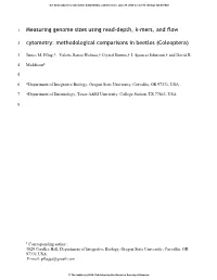 Measuring Genome Sizes Using Read-Depth, K-Mers, and Flow Cytometry: Methodological Comparisons in Beetles (Coleoptera)