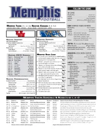 Memphis Game Notes