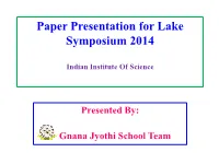 Paper Presentation for Lake Symposium 2014
