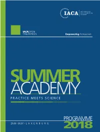 Programme 29.06 - 06.07 Laxenburg 2018 2 05 08 Contents